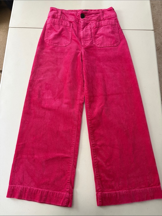 Anthropologie Pants - Maeve by Anthropology “The Colette”Bright Pink Wide-Leg Cropped Corduroy Pants